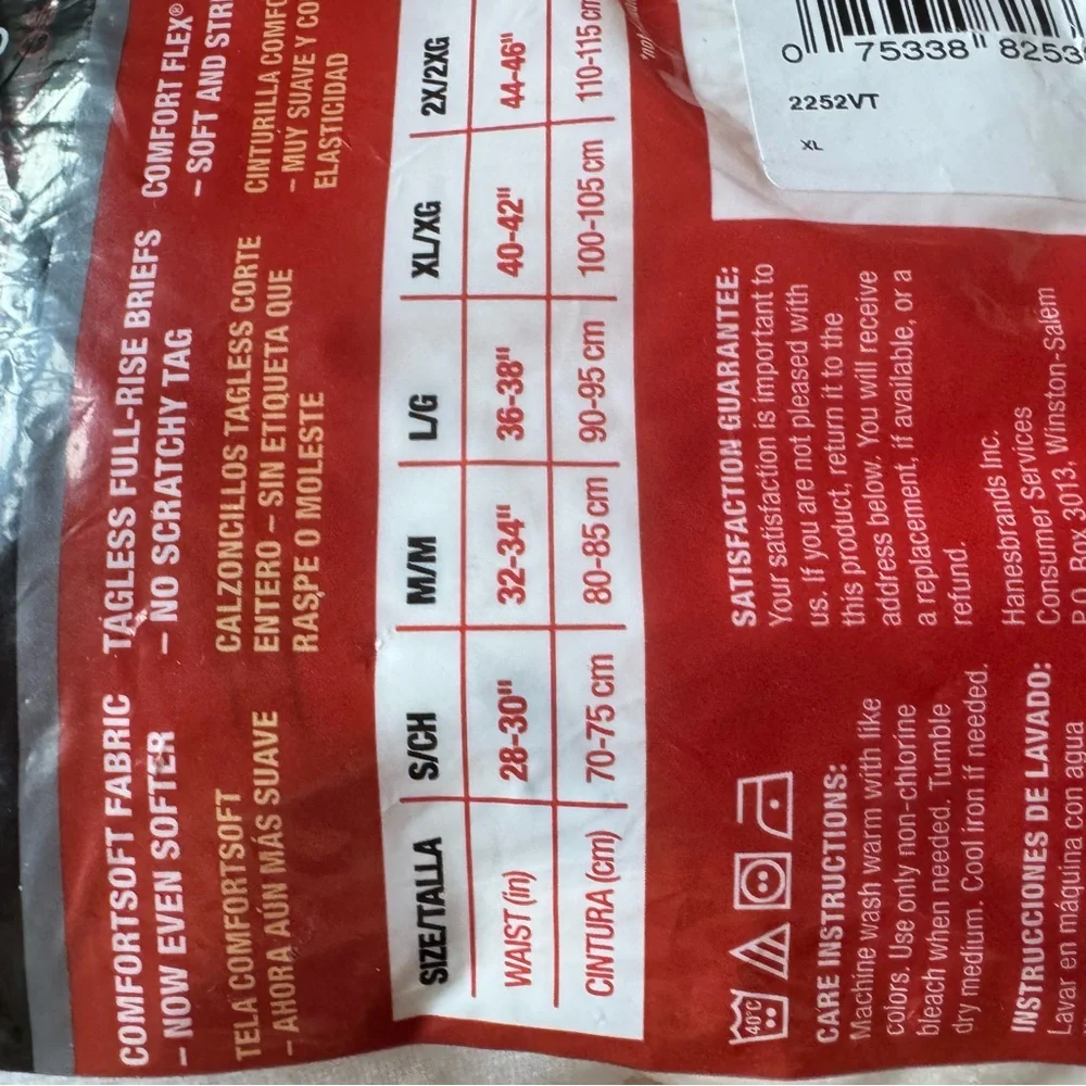 New 5 Pack of Hanes Mens Tagless Briefs Cool Comfort Underwear Size XL XG 40-42